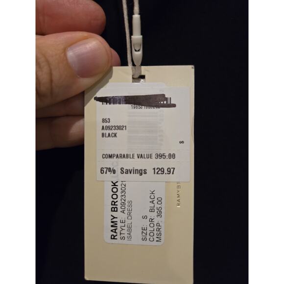 Ramy Brook Women's Petite Black Knee Length Dress Size S Formal Long Sleeve - Picture 5 of 11